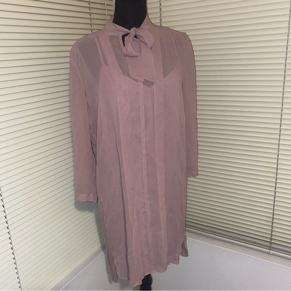 Chic Pink Sheer Dress Club Monaco Silk Pink 6 - Picture 5 of 12